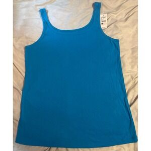 NEW Lane Bryant Plus Size‎ Solid Blue  Basic Tank Top, Size 14/16